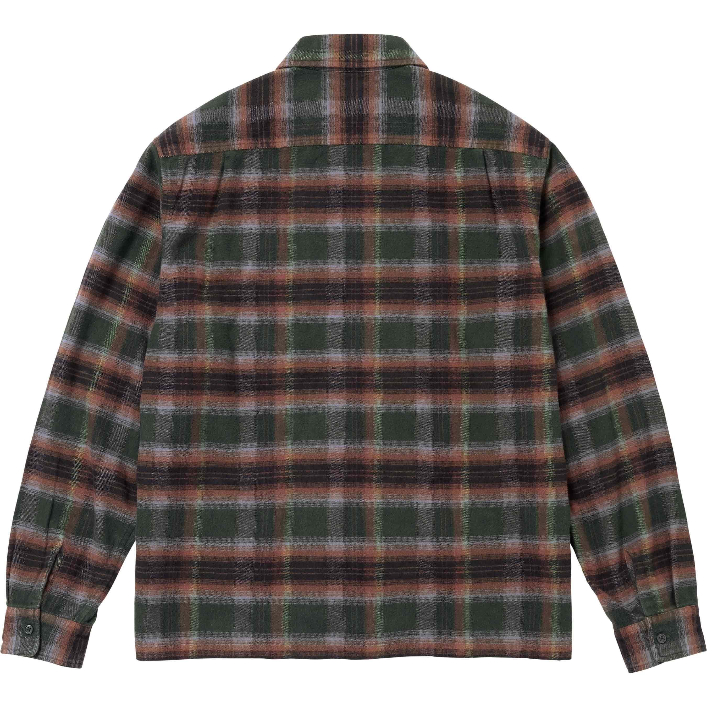 Shadow Plaid Flannel Zip Up Shirt view 7
